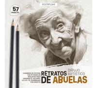 Retratos de Abuelas - Dibujo Artístico: Cuaderno de Estudio con 57 Modelos Realistas para Dominar el Volumen, la Luz y el Sombreado con Grafito