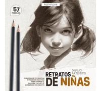 Retratos de Niñas - Dibujo Artístico: Cuaderno de Estudio con 57 Modelos Realistas para Dominar el Volumen, la Luz y el Sombreado con Grafito