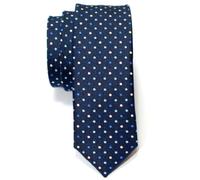 Retreez Cravate Fine Slim À pois de Polka Classique Tissée en Microfibres de Bleu marin