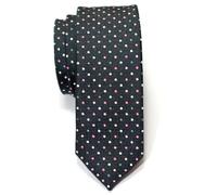 Retreez Cravate Fine Slim À pois de Polka Classique Tissée en Microfibres de Gris foncé