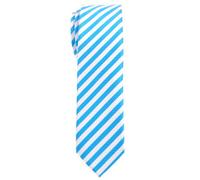 Retreez Cravate Fine Slim À rayures Tissée en Microfibres de Bleu et Blanc
