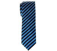 Retreez Cravate Fine Slim À rayures Tissée en Microfibres de Bleu et noir