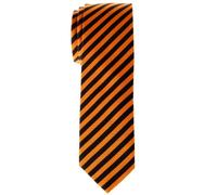 Retreez Cravate Fine Slim À rayures Tissée en Microfibres de Orange et noir
