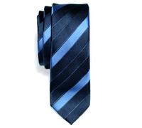 Retreez Cravate Fine Slim À rayures Trois Couleurs Tissée en Microfibres de Bleu marin