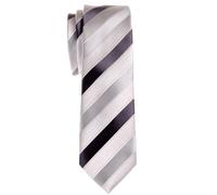 Retreez Cravate Fine Slim À rayures Trois Couleurs Tissée en Microfibres de Gris