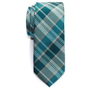 Retreez Cravate Fine Slim moderne tissée en tartan pour homme - Turquoise