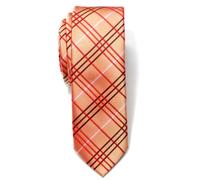 Retreez Cravate Fine Slim Tartan Plaid Check Tissée en Microfibres de orange