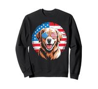 Retriever American Flag Retro 4th of July USA Sweatshirt