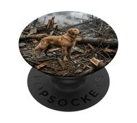 Retriever Scène de Sauvetage des ruines de Catastrophe PopSockets PopGrip Adhésif