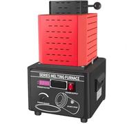 RETRIN Four Fusion électrique Four Fusion en Or,Four Fusion Numérique Automatique 1600℃/2912℉,Four Fusion des Métaux,Capacité 1/2/3 Kg, Kit Four Coulée pour Raffinage l'or Et l'argent 1kg-Red