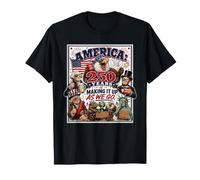 Retro 1776 America 250 Years Making IT UP AS WE GO Humour T-Shirt