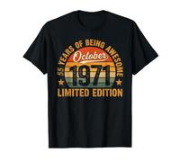 Retro 1971 Édition limitée 55 Ans Octobre 55e Anniversaire T-Shirt