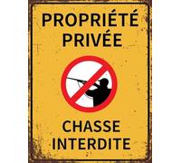 Retro 30x40 CM propriété privée CHASSE INTERDITE - Panneau d'avertissement extérieur pour piscine agricole - Aluminium robuste, résistant aux intempéries et antirouille