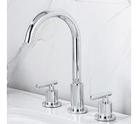Retro, 360° Swivel spout Faucet, Brass Hot and Cold Two Cross Handle Mixer Three-Hole Basin taps Mixers Bathroom Sink Tap, Chrome