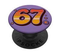 Retro 6 7 Summer Alpha Slang 67 Beach PopSockets PopGrip Adhésif