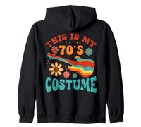Retro 70s Costume Party Groovy Hippie 1970 Flower Guitar Sweat à Capuche