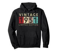 Retro 74 ans Vintage 1951 Édition Limitée Anniversaire Sweat à Capuche