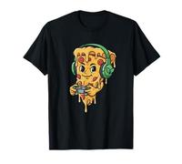 Retro 8-Bit Pixel Pizza Controller Slice Aesthetic Video Gam T-Shirt