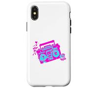 Retro 80s 90s Boom-Box Vintage Cassette Player Graphic Tee Coque pour iPhone X/XS