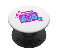 Retro 80s 90s Boom-Box Vintage Cassette Player Graphic Tee PopSockets PopGrip Adhésif