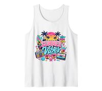 Retro 80s 90s Nostalgie Summer Vibes Beach Boombox Vacation Débardeur