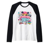 Retro 80s 90s Nostalgie Summer Vibes Beach Boombox Vacation Manche Raglan