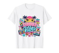 Retro 80s 90s Nostalgie Summer Vibes Beach Boombox Vacation T-Shirt