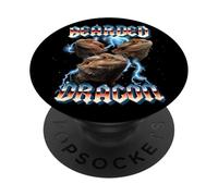 Retro 80s Heavy Metal Band Glam Rock Bearded Dragon Lover PopSockets PopGrip Adhésif