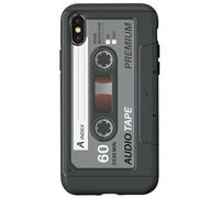Retro 80's Music Cassette Tape Pretend Costume Graphic Gray Coque pour iPhone X/XS