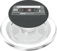 Retro 80's Music Cassette Tape Pretend Costume Graphic Gray PopSockets PopGrip pour MagSafe