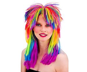 Rétro 80's unisexe multicolore perruque