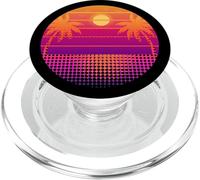 Retro 80s Vaporwave Palm Trees Sunset - Synthwave Art Tee PopSockets PopGrip pour MagSafe
