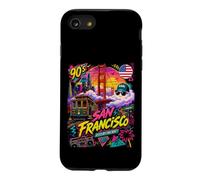 Retro 90s San Francisco California Skyline City by The Bay Coque pour iPhone SE (2020) / 7/8