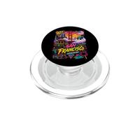 Retro 90s San Francisco California Skyline City by The Bay PopSockets PopGrip pour MagSafe