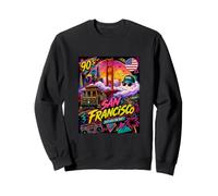 Retro 90s San Francisco California Skyline City by The Bay Sweatshirt