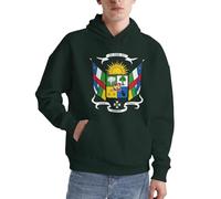 Rétro Afrique Centrale Emblème National Lignes Afrique Centrale Emblème National Imprimé Hoodie pour Hommes Sweatshirt Confortable Pull À Capuche Décontracté pour Usage Quotidien Activités De Loisirs