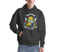 Rétro Afrique Centrale Emblème National Lignes Afrique Centrale Emblème National Imprimé Hoodie pour Hommes Sweatshirt Confortable Pull À Capuche Décontracté pour Usage Quotidien Activités De Loisirs