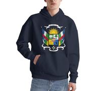 Rétro Afrique Centrale Emblème National Lignes Afrique Centrale Emblème National Imprimé Hoodie pour Hommes Sweatshirt Confortable Pull À Capuche Décontracté pour Usage Quotidien Activités De Loisirs