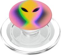 Retro Alien Aura Psychedelic Rainbow Aesthetic Cryptozoology PopSockets PopGrip pour MagSafe