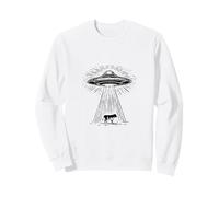Retro Alien OVNI Vache Enlèvement Faisceau Cosmique Sci-FI Sweatshirt