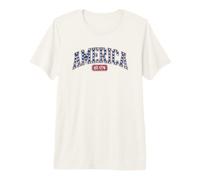 Retro America Est 1776 Étoiles patriotiques 4 Juillet T-Shirt Haut de Gamme