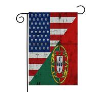 Rétro Amérique Portugal Drapeau USA Drapeaux Drapeaux de jardin (12,5 x 18 pouces) - Bannière aux couleurs éclatantes pour décoration extérieure de jardin et de maison
