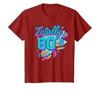 Rétro années 1980 coloré Totally 80's Funny 80 Rave fête à thème T-Shirt, Enfant, Canneberge, 8 Ans