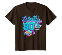 Rétro années 1980 coloré Totally 80's Funny 80 Rave fête à thème T-Shirt, Enfant, Marron, 4 Ans