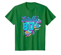 Rétro années 1980 coloré Totally 80's Funny 80 Rave fête à thème T-Shirt, Enfant, Vert Kelly, 4 Ans