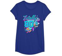 Rétro années 1980 coloré Totally 80's Funny 80 Rave fête à thème T-Shirt, Fille, Bleu Royal, S