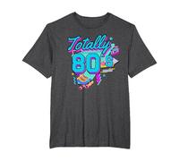 Rétro années 1980 coloré Totally 80's Funny 80 Rave fête à thème T-Shirt, Homme Grandes Tailles, Chiné Foncé, 6X Tall