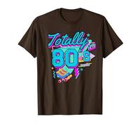 Rétro années 1980 coloré Totally 80's Funny 80 Rave fête à thème T-Shirt, Homme, Marron, XXL