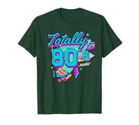 Rétro années 1980 coloré Totally 80's Funny 80 Rave fête à thème T-Shirt, Homme, Vert Forêt, S