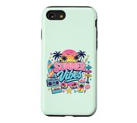 Rétro années 80 90 Nostalgie Plage Tropicale Ambiance Coucher de Soleil Palmier Coque pour iPhone SE (2020) / 7/8